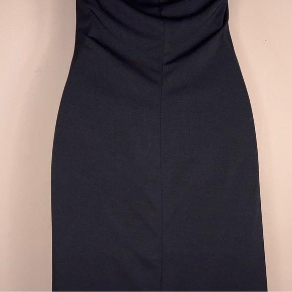 Large Juniors Vintage Y2K La Belle Dress Black Gold Satin Halter Layered Retro - Picture 10 of 13